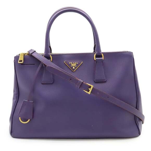 PRADA Purple Leather Saffiano Shoulder Bag - Picture 2 of 10